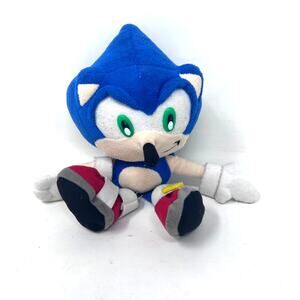 Sonic X Plush Blue Hedgehog Green Plastic Eyes 9" Stuffed Toy Doll Kid Galaxy